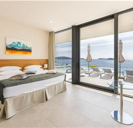 3 x 5 bedroom seafront villa with heated infinity pool near Rogoznica, sleeps 10